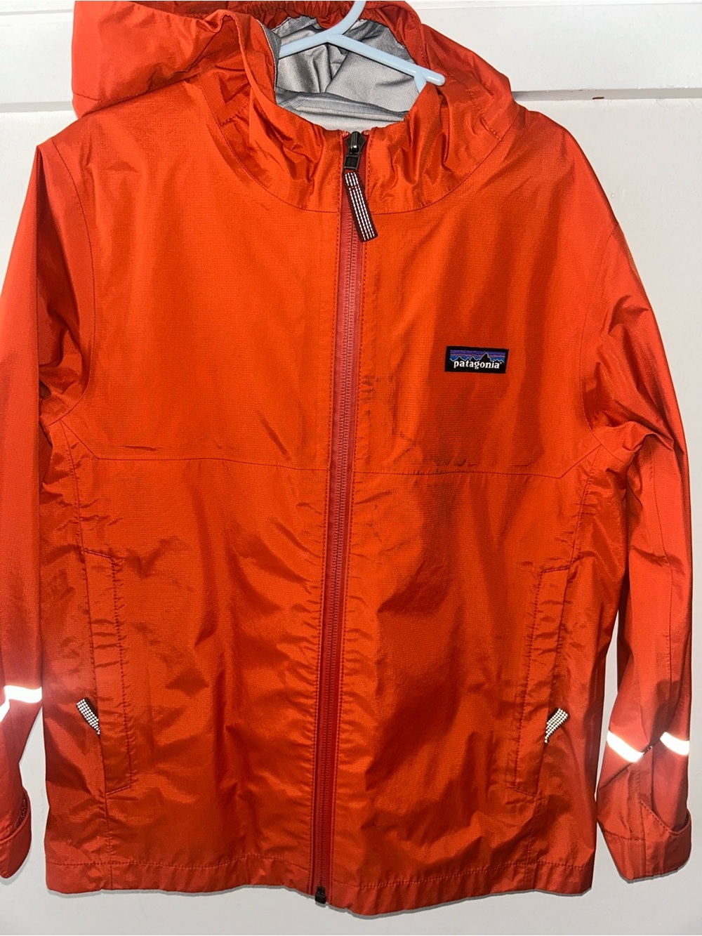 Patagonia Kids Orange Hooded Rain Shell